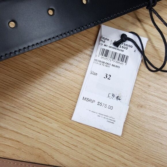 Salvatore Ferragamo Sz 32 Black Double Gancini Adjustable Leather Belt $575 - Picture 5 of 6